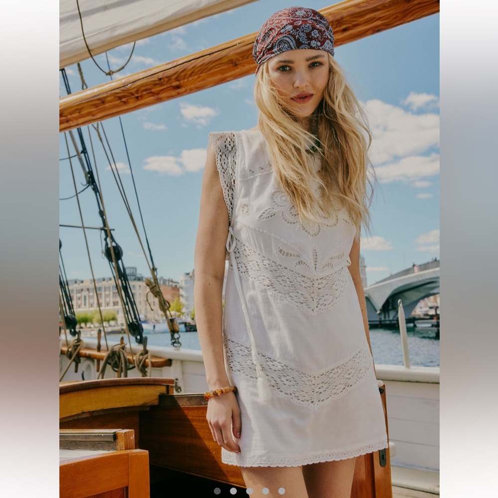 Free People Winifred Mini Dress in Clean Ivory